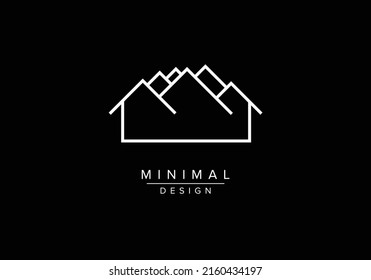 Diseño de logotipo de montaña de línea o elemento vectores
