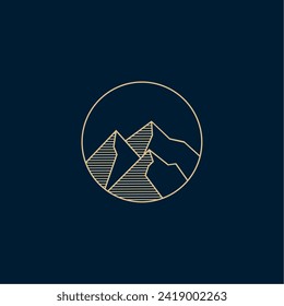 Line Art Mountain Logo. simple and modern logo design.