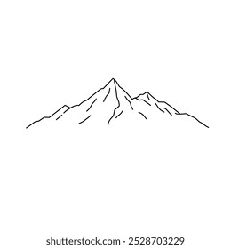 Linienart einer Bergkette mit einem Hauch von Abstraktion. Vektor.