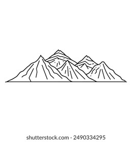Line art mountain vector icon style