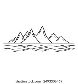 Estilo de icono de Vector de montaña