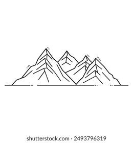 Line art mountain vector icon style