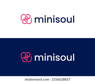 Line art MS letter logo design