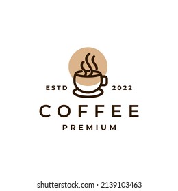 Line art Mug for Coffee Logo Design Vector Illustration