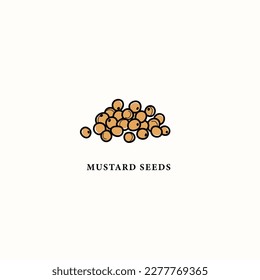 Line art mustard seeds drawing