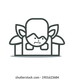 line art mythological monster house design vector illustration
