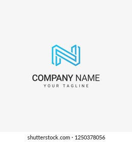 Line Art N Logo Template art design
