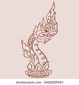 Line art of Naga vector for card, decoration, illustration
