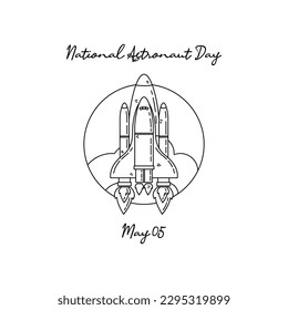 line art of national astronaut day good for national astronaut day celebrate. line art. illustration.