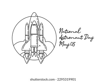 line art of national astronaut day good for national astronaut day celebrate. line art. illustration.