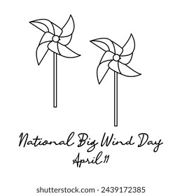 line art of National Big Wind Day good for National Big Wind Day celebrate. line art. illustration.