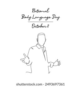 line art of National Body Language Day good for National Body Language Day celebrate. line art.