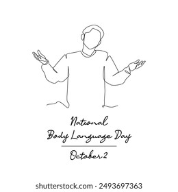 line art of National Body Language Day good for National Body Language Day celebrate. line art.