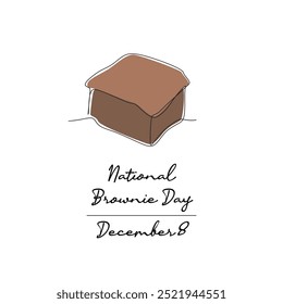 Arte de la línea del Día Nacional de la Brownie bueno para el Día Nacional de la Brownie.