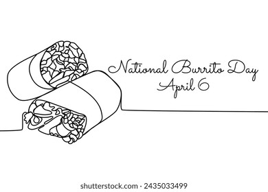 arte en línea del Día Nacional del Burrito bueno para celebrar el Día Nacional del Burrito. arte en línea. ilustración.