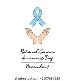 line art of National Cancer Awareness Day good for National Cancer Awareness Day celebrate. line art.