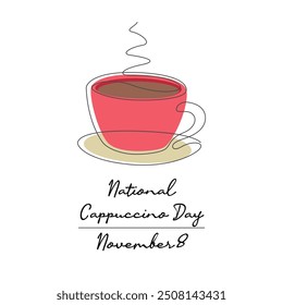 line art of National Cappuccino Day good for National Cappuccino Day celebrate. line art.