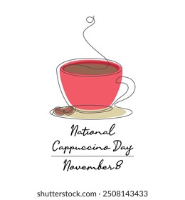 line art of National Cappuccino Day good for National Cappuccino Day celebrate. line art.