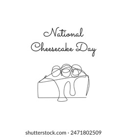 line art of National Cheesecake Day good for National Cheesecake Day celebrate. line art.