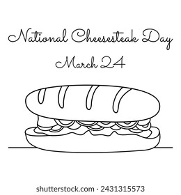 line art of National Cheesesteak Day good for National Cheesesteak Day celebrate. line art. illustration.