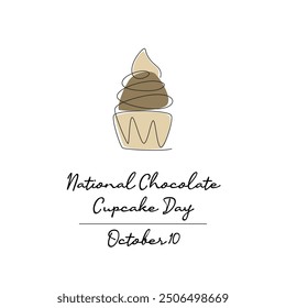 line art of National Chocolate Cupcake Day good for National Chocolate Cupcake Day celebrate. line art.