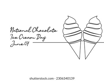 line art of national chocolate ice cream day good for national chocolate ice cream day celebrate. line art. illustration.