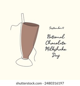 Line Art of National Chocolate Milkshake Day gut für National Chocolate Milkshake Day Feiern.