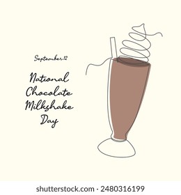 Line Art of National Chocolate Milkshake Day gut für National Chocolate Milkshake Day Feiern.