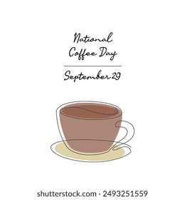 line art of National Coffee Day good for National Coffee Day celebrate. line art.