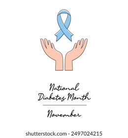 line art of National Diabetes Month good for National Diabetes Month celebrate. line art.