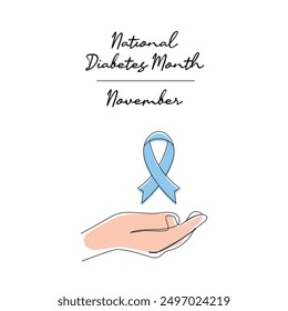 line art of National Diabetes Month good for National Diabetes Month celebrate. line art.