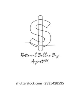 line art of national dollar day good for national dollar day celebrate. line art. illustration.