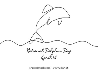 line art of National Dolphin Day good for National Dolphin Day celebrate. line art. illustration.