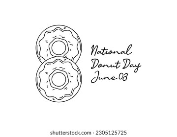 line art of national donut day good for national donut day celebrate. line art. illustration.