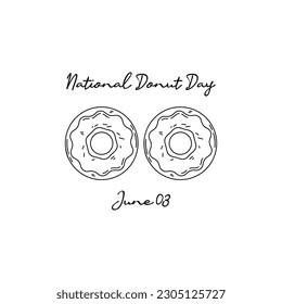 line art of national donut day good for national donut day celebrate. line art. illustration.