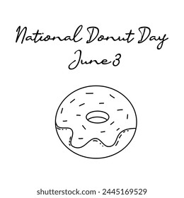 line art of National Donut Day good for National Donut Day celebrate. line art. illustration.