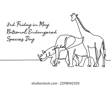 line art of national endangered species day good for national endangered species day celebrate. line art. illustration.