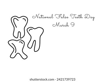 line art of National False Teeth Day good for National False Teeth Day celebrate. line art. illustration.