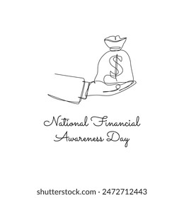 line art of National Financial Awareness Day good for National Financial Awareness Day celebrate. line art.