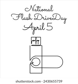 line art of National Flash Drive Day good for National Flash Drive Day celebrate. line art. illustration.