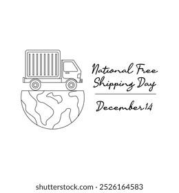 line art of National Free Shipping Day good for National Free Shipping Day celebrate. line art.