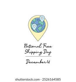 line art of National Free Shipping Day good for National Free Shipping Day celebrate. line art.
