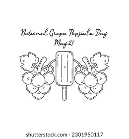 line art of national grape popsicle day good for national grape popsicle day celebrate. line art. illustration.