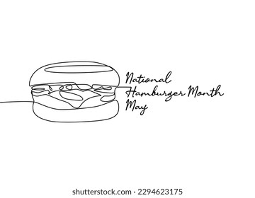 line art of national hamburger month good for national hamburger month celebrate. line art. illustration.