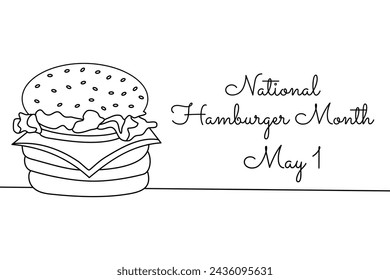 line art of National Hamburger Month good for National Hamburger Month celebrate. line art. illustration.