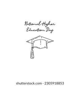 line art of national higher education day good for national higher education day celebrate. line art. illustration.