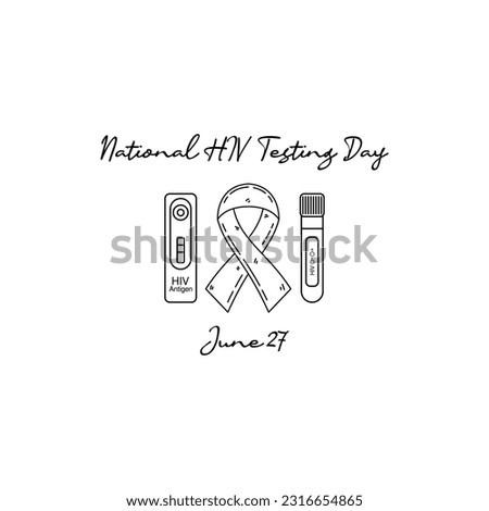 line art of national HIV testing day good for national HIV testing day celebrate. line art. illustration. [[stock_photo]] © 