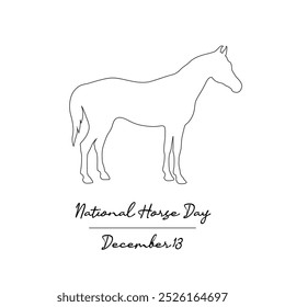 line art of national horse day good for national horse day celebrate. line art.