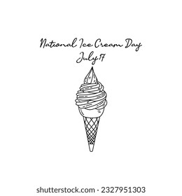 line art of national ice cream day good for national ice cream day celebrate. line art. illustration.