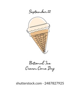 line art of National Ice Cream Cone Day good for National Ice Cream Cone Day celebrate. line art.